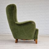 1960s, danish design, velour relax chair with footstool, original condition.