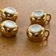 4 small cups dabbling ceramic enamelled gold and vintage white