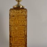 Large Amber Glass Table Lamp by Gustav Leek for Orrefors, 1960s