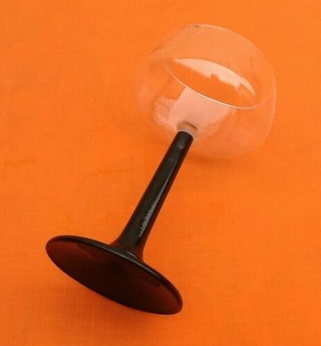 Set de 3 verres sur pied tige noire