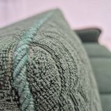 1950s, 3-seater sofa, green furniture blend wool, beech wood.