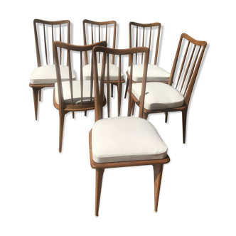 6 chaises Charles Ramos - années 50/60