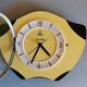 Vintage formica clock silent wall clock 60s "DAM electric yellow black"