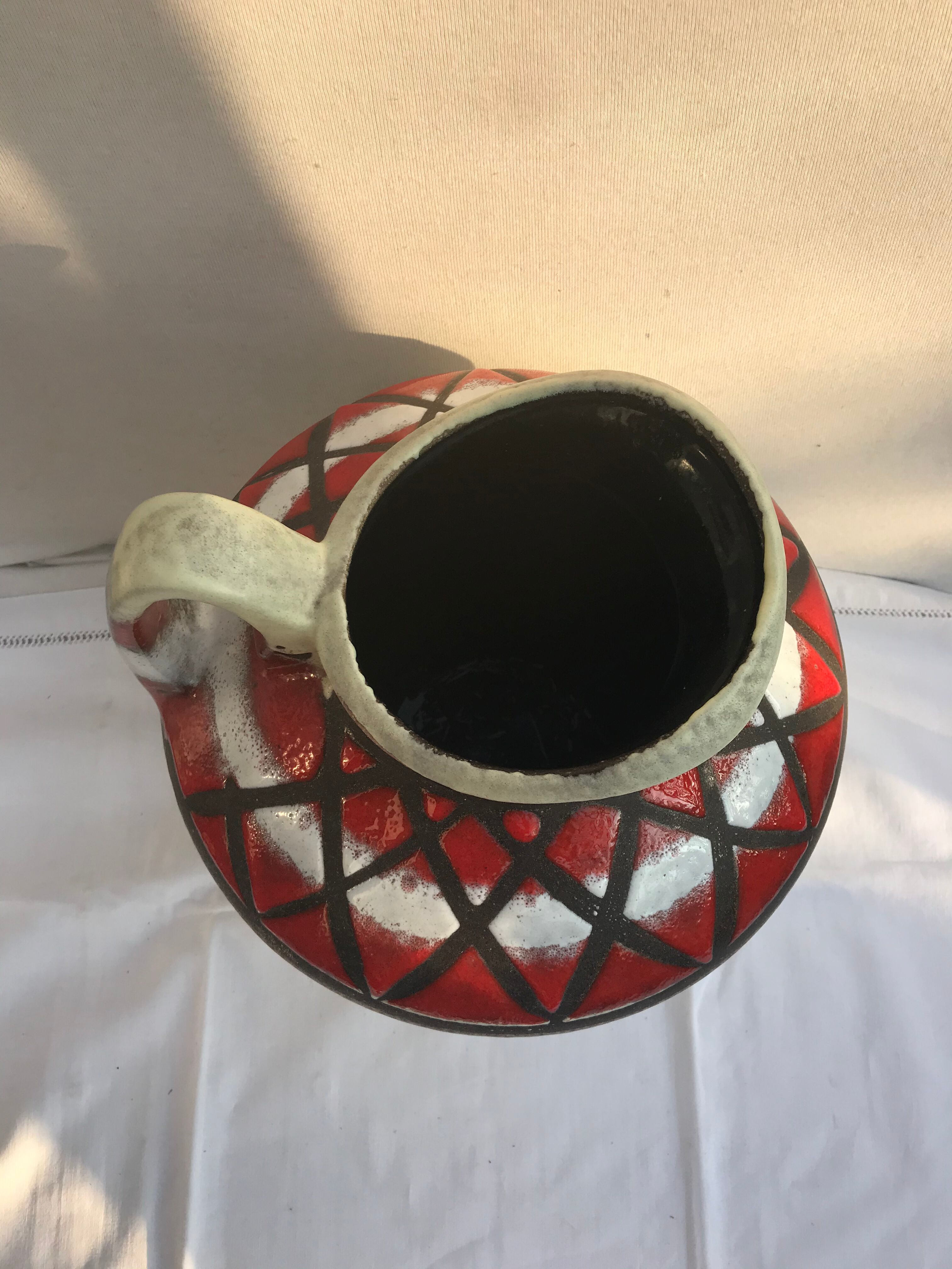 Former Pitcher Grand Ceramic Model Beige Grey Red Black GERMANY Vintage