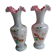 2 vases in pink opaline