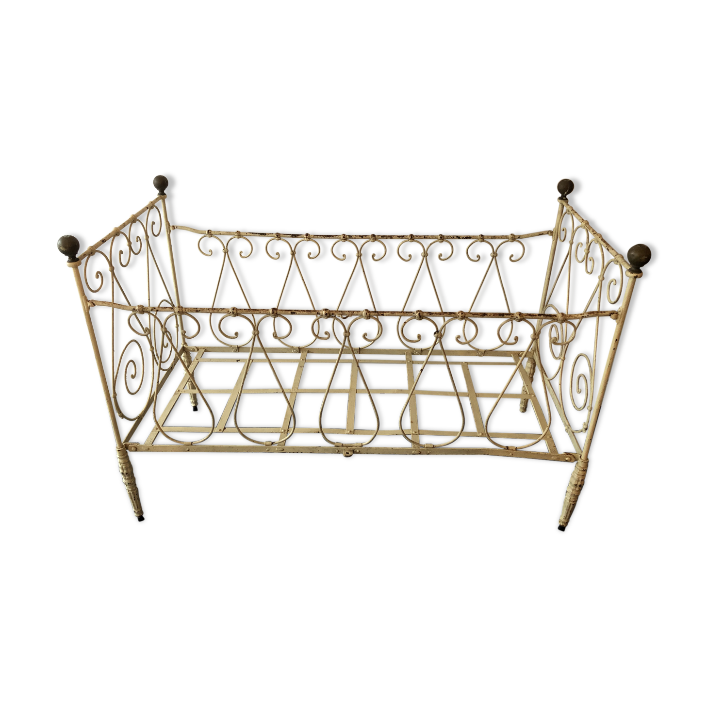 Child cot bench two-seater cast-iron nineteenth