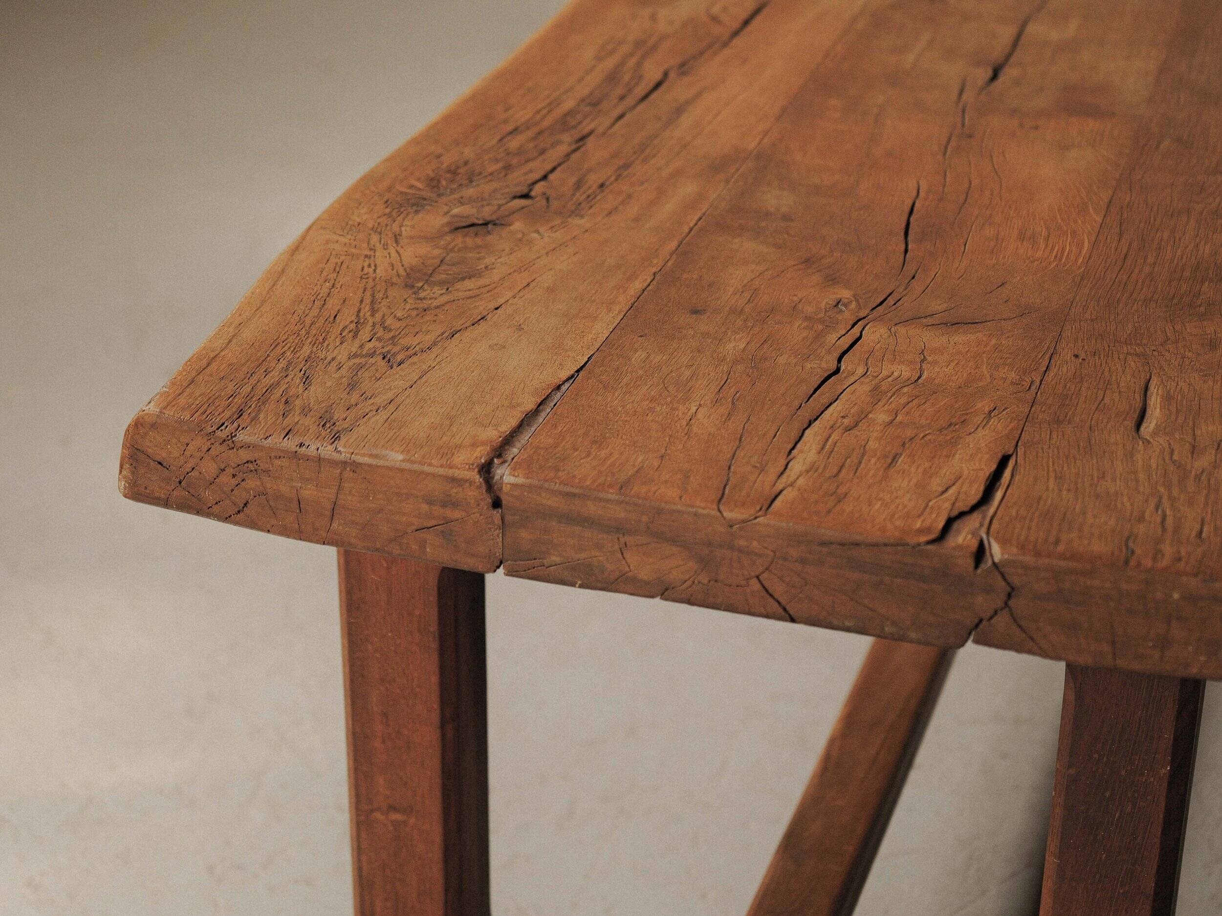 Large solid wood table, handcrafted.