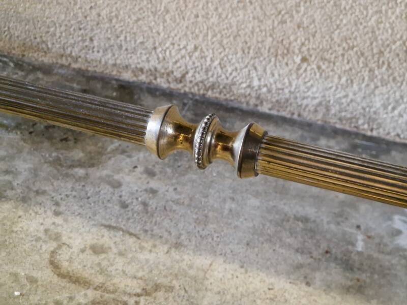 Brass coffee table with Alpine green veined marble top - 1960