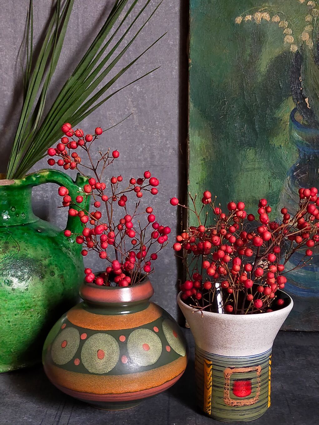 Duo of vases, vintage Scandinavian ceramics