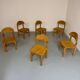 Set of 6 solid pine chairs in Scandinavian design by Reiner Daumiller.