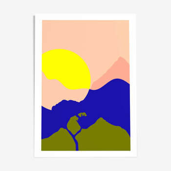 Rond soleil arbre - tirage d'art en édition limitée (a3)