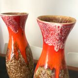 Paire de vases Fat Lava Vallauris Céramique vintage