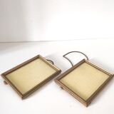Pair small frames gilded wood 22 by 17cm