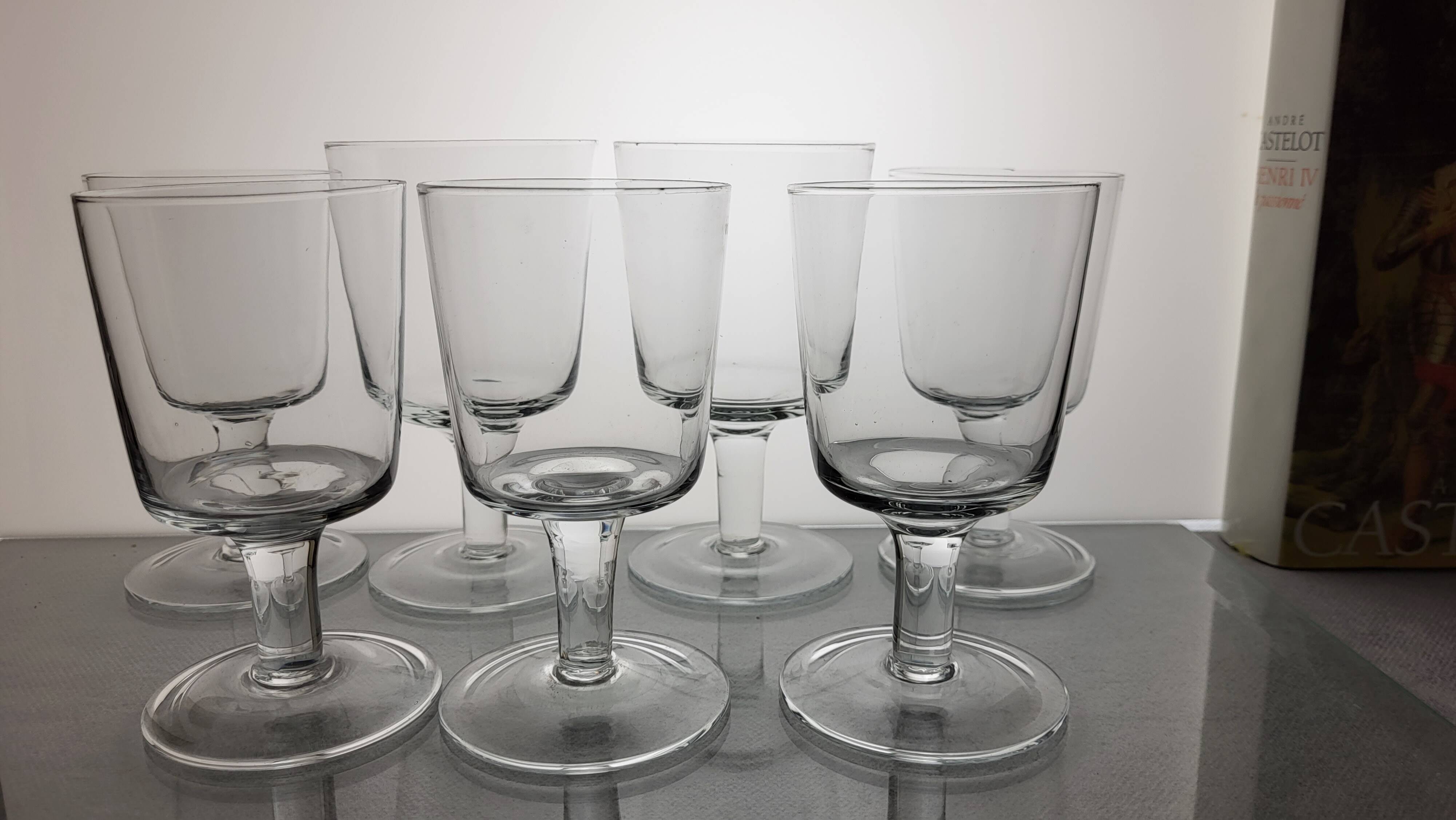 7 verres à eau/vin soufflés