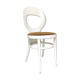 Baumann bistrot mouette chair in white wood and yellow velvet