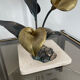 Lampe florale bronze 1970