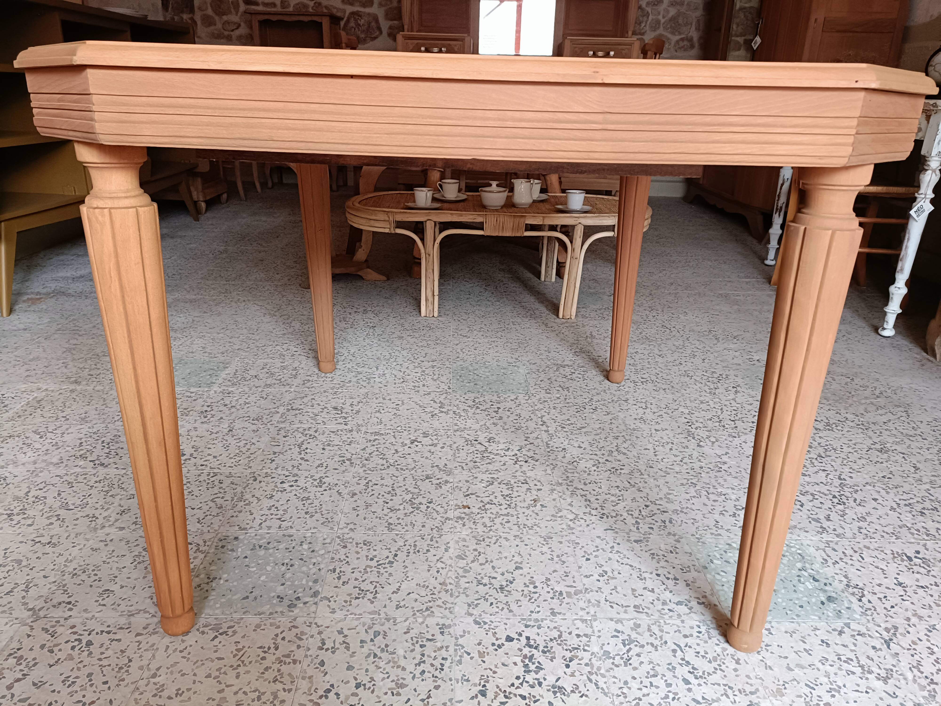 Renovated Art Deco table with 3 extensions.