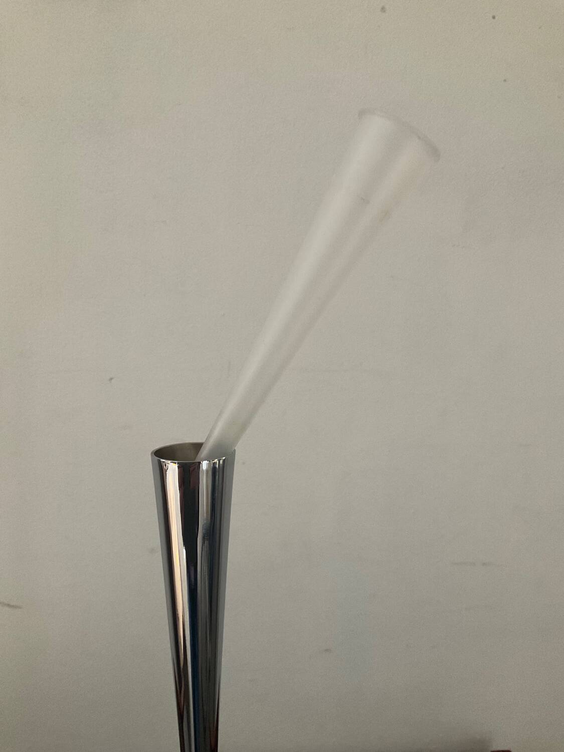 Designer soliflore vase in twisted stainless steel