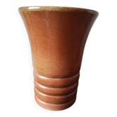 Vase en grès émaillé brun – fabrication française – XXᵉ siècle