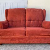 Coral velvet toad sofa