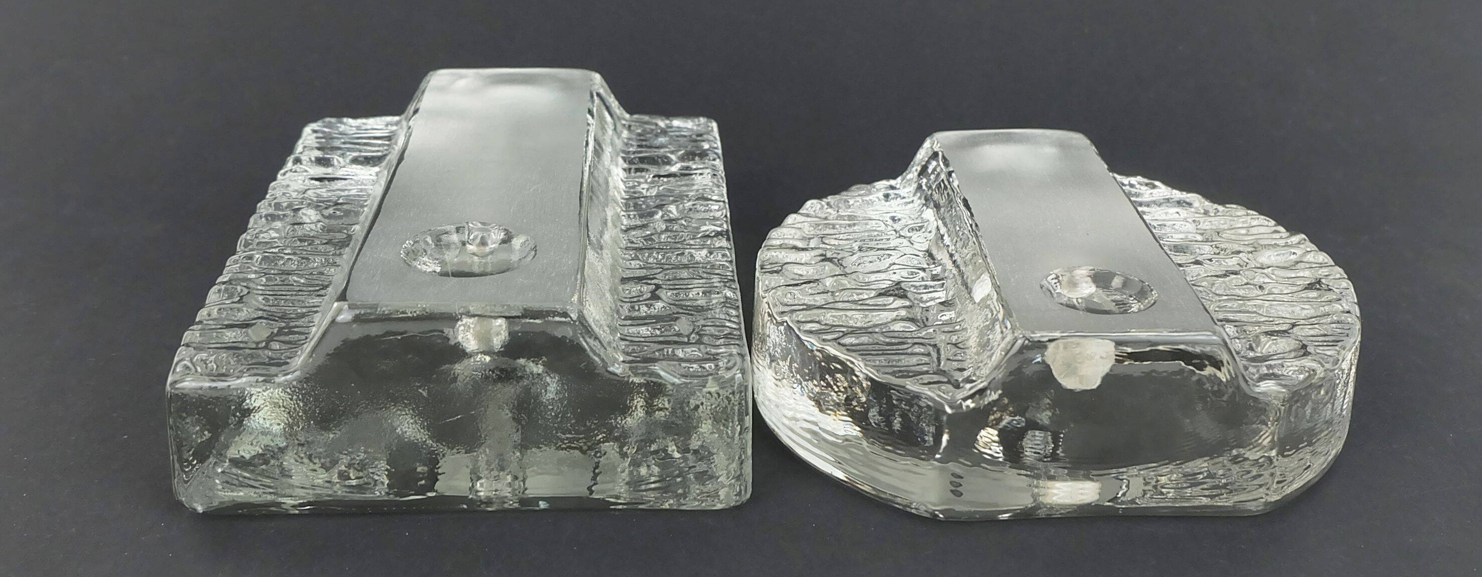 Set of 2 solifleur block vases walther glas 60s 70s op art arrangement vases