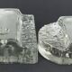 Set of 2 solifleur block vases walther glas 60s 70s op art arrangement vases