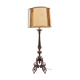 Art deco wrought iron lacquered and gilt leafs floor lamp france, 1930s