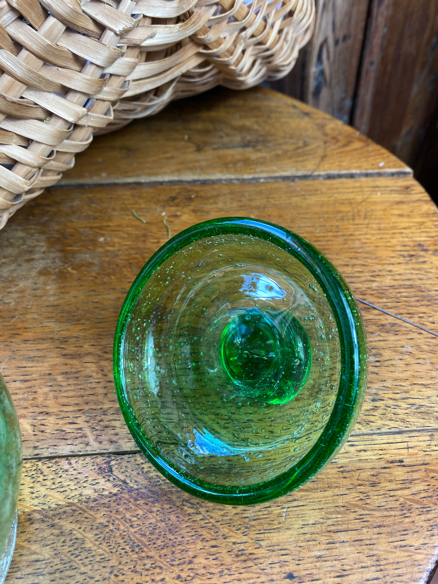 Bubble glass bonbonnière, blown, Biot
