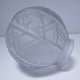 art deco pendant light with molded glass and chrome-plated metal frame