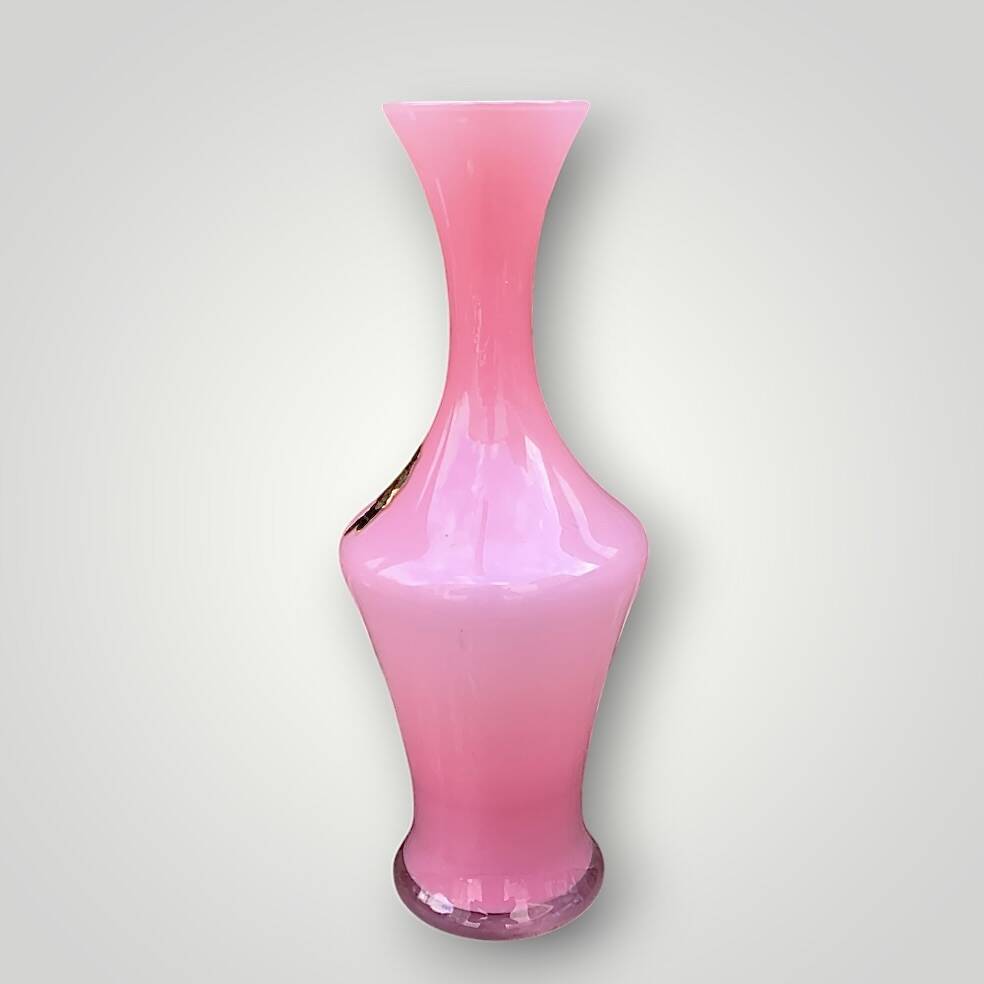 Antique pink opaline vase made in Italy - 1960s