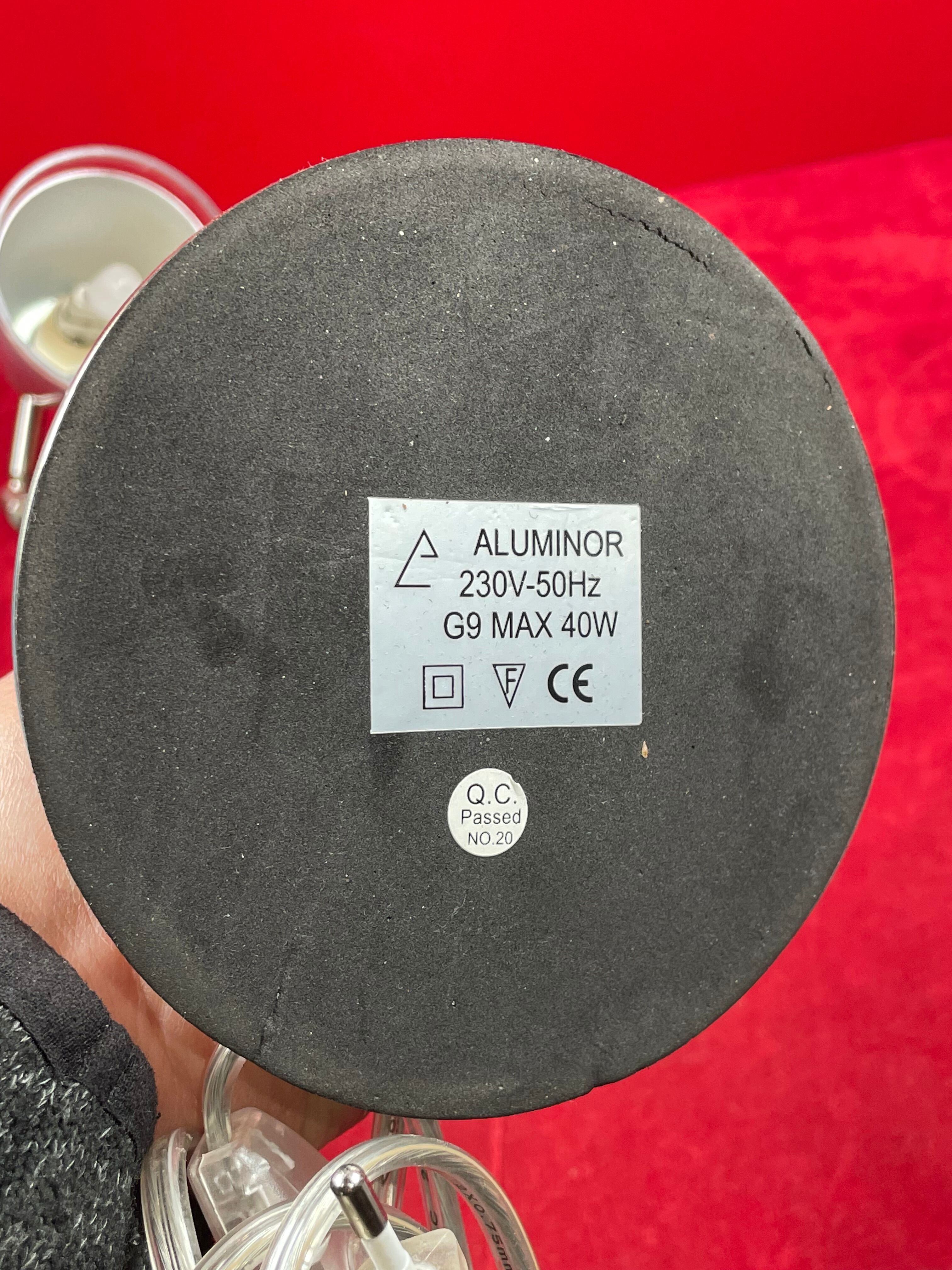 Articulated lamp design brushed steel Aluminor, office, loft, garage, workshop