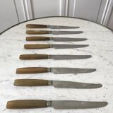 set of 8 horn knives from the 60s