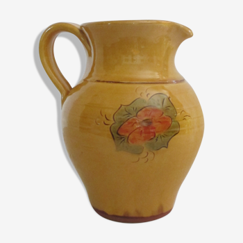 Enamelled terracotta pitcher