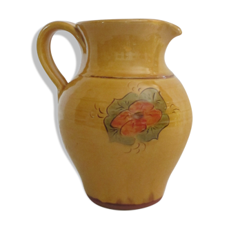 Enamelled terracotta pitcher