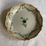 Plate of Nevers in earthenware late eighteenth century decoration of vegetable friezes
