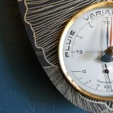 Clock vintage formica wall clock silent barometer "Manufrance"