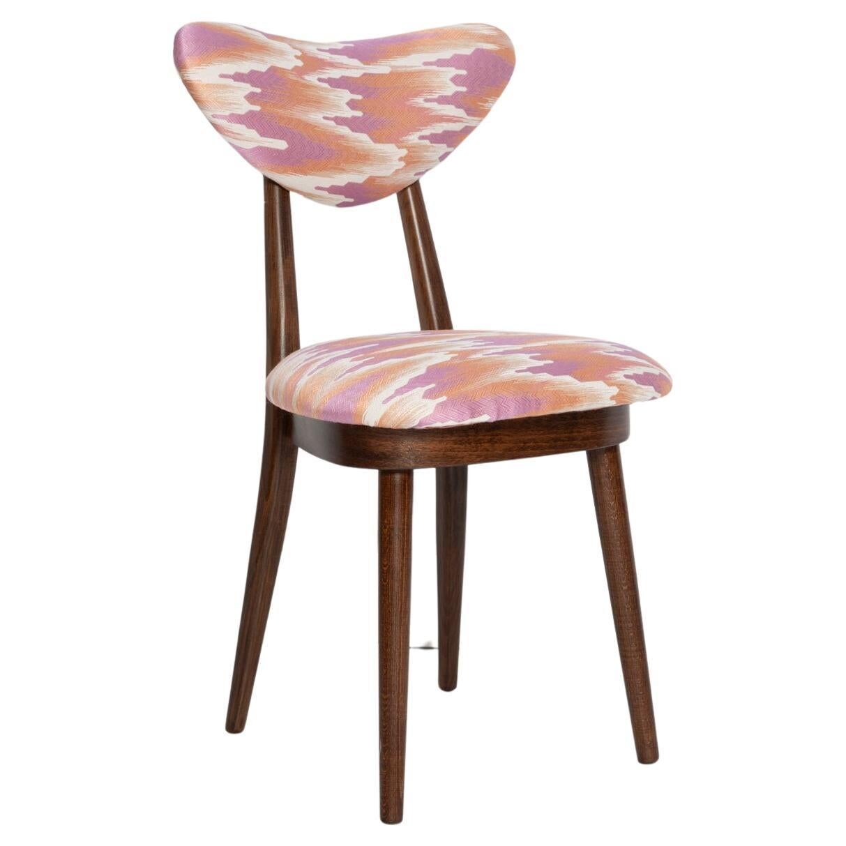 Heart-shaped chair mid-century in Fandango pink jacquard, Dedar, Europe, 1960s