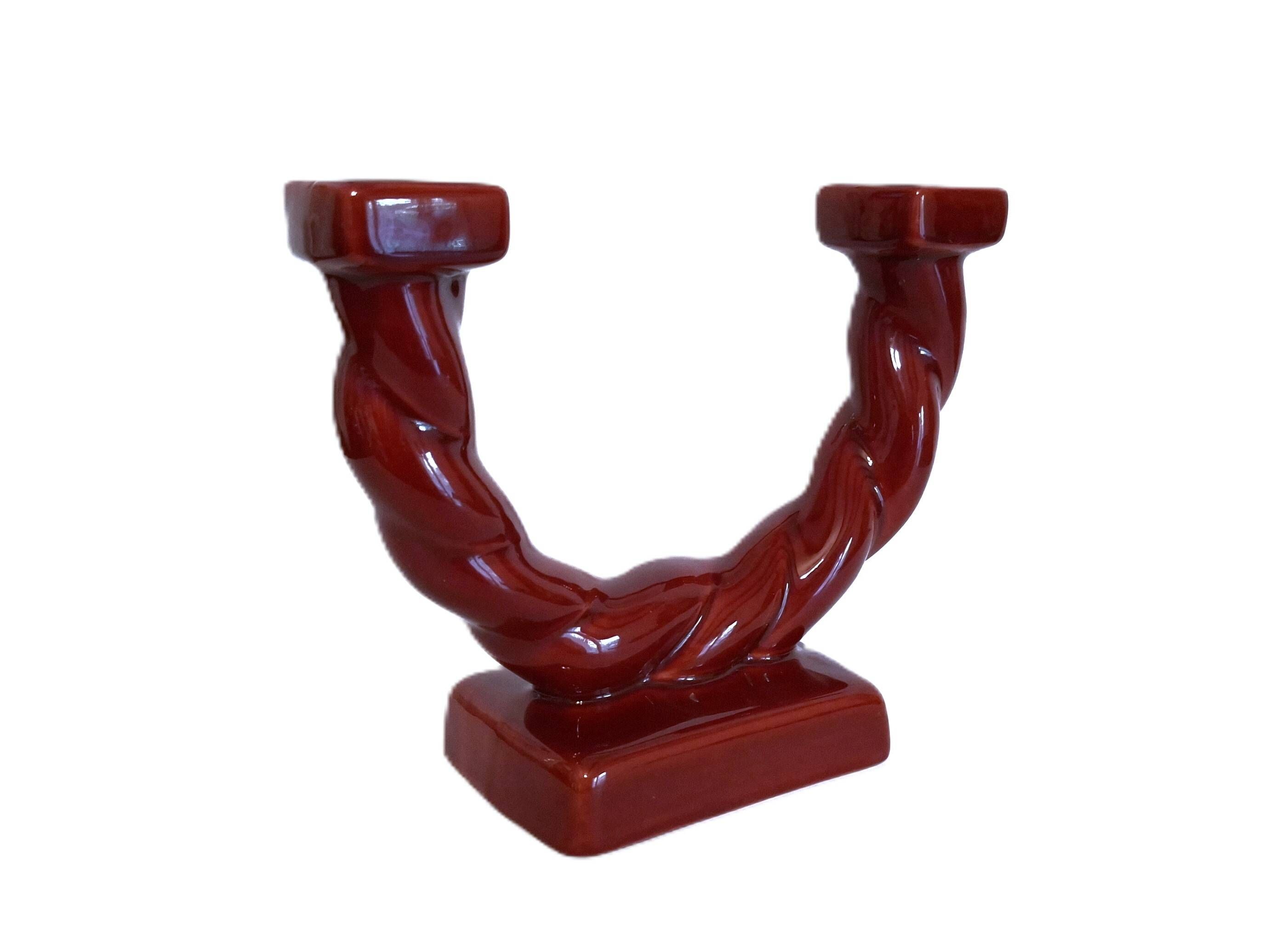 Twisted candle holder from the 1950s in ceramic.