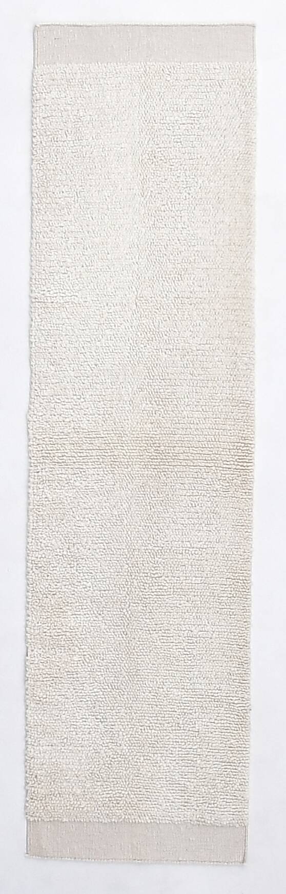 Tapis de couloir vintage en laine fait main blanc 2x8, 67x246 cm