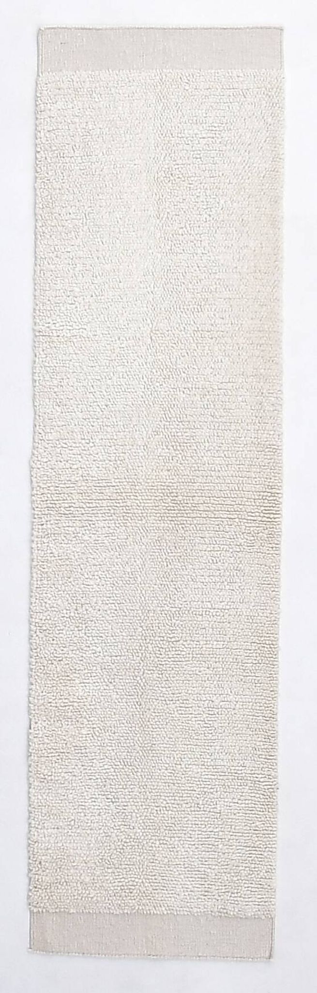 2x8 White Handmade Wool Vintage Runner Rug, 67x246Cm