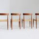 Set of 4 Paper Cord Danish Dining Chairs by Arne Hovmand-Olsen for Mogens Kold