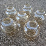 Lot de 6 globes en verre ambré