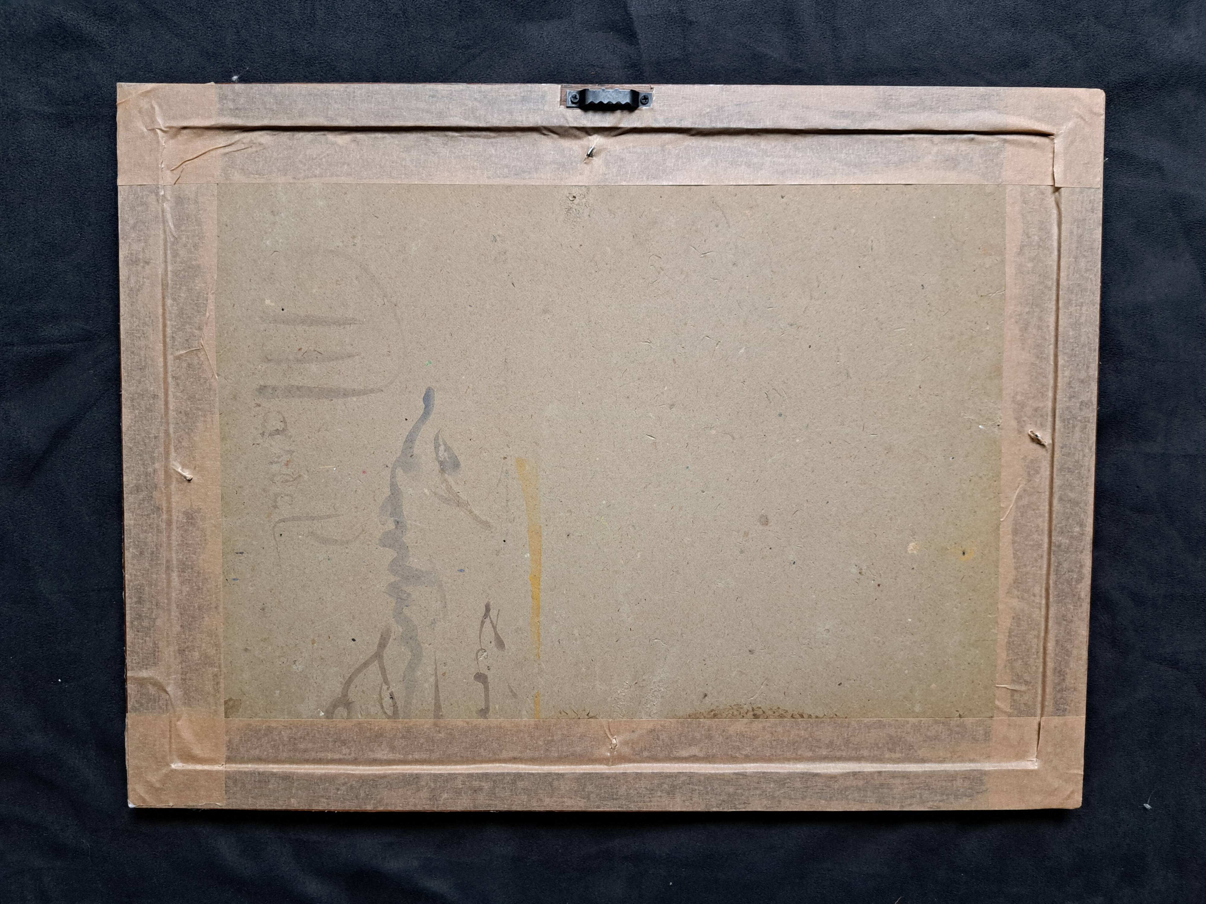 Impressionist oil painting on cardboard signed MAZARD - Barbizon school