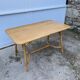 Vintage 80s extendable oak veneer rattan table