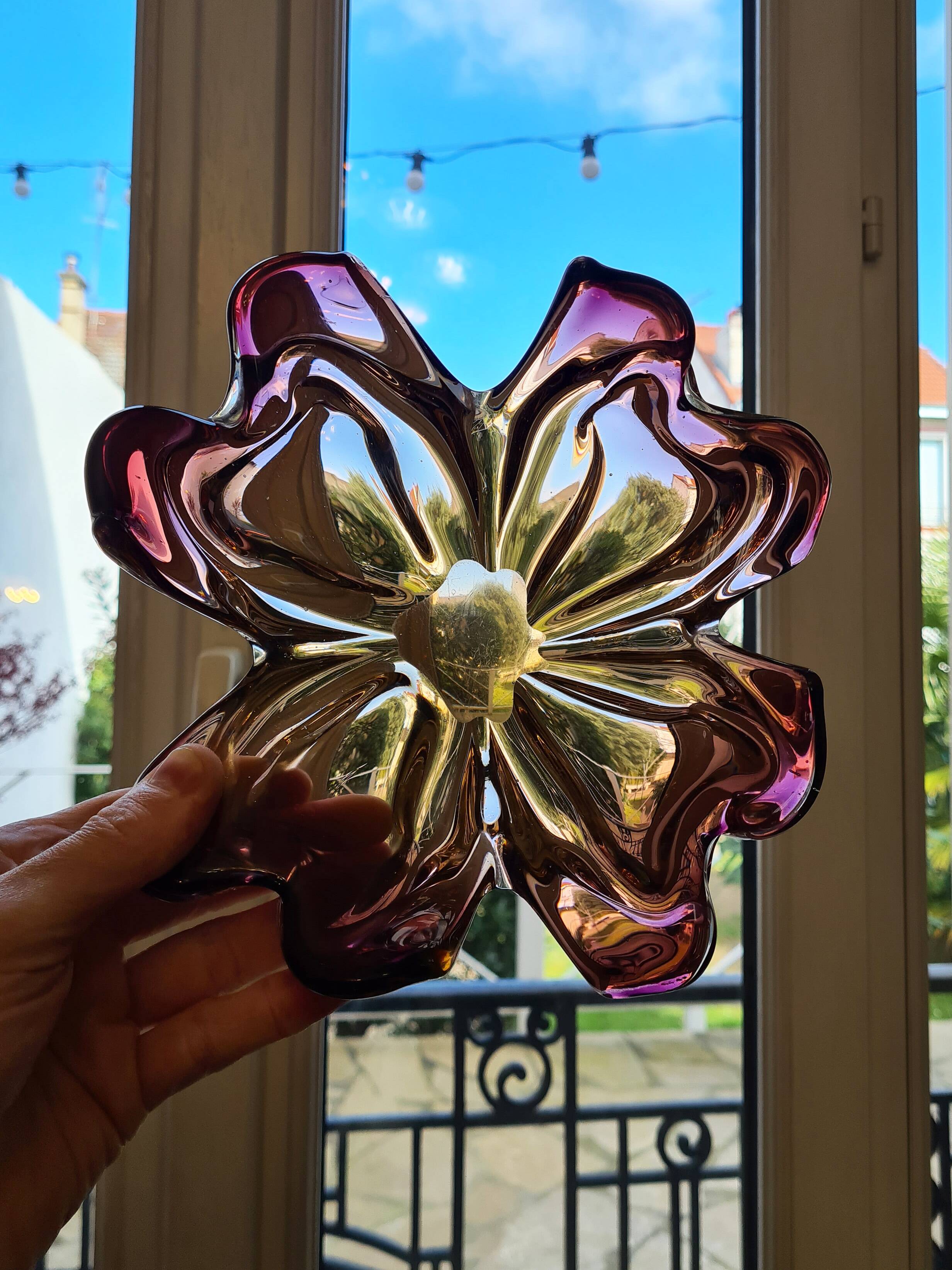 Murano pocket emptier - amber and gold