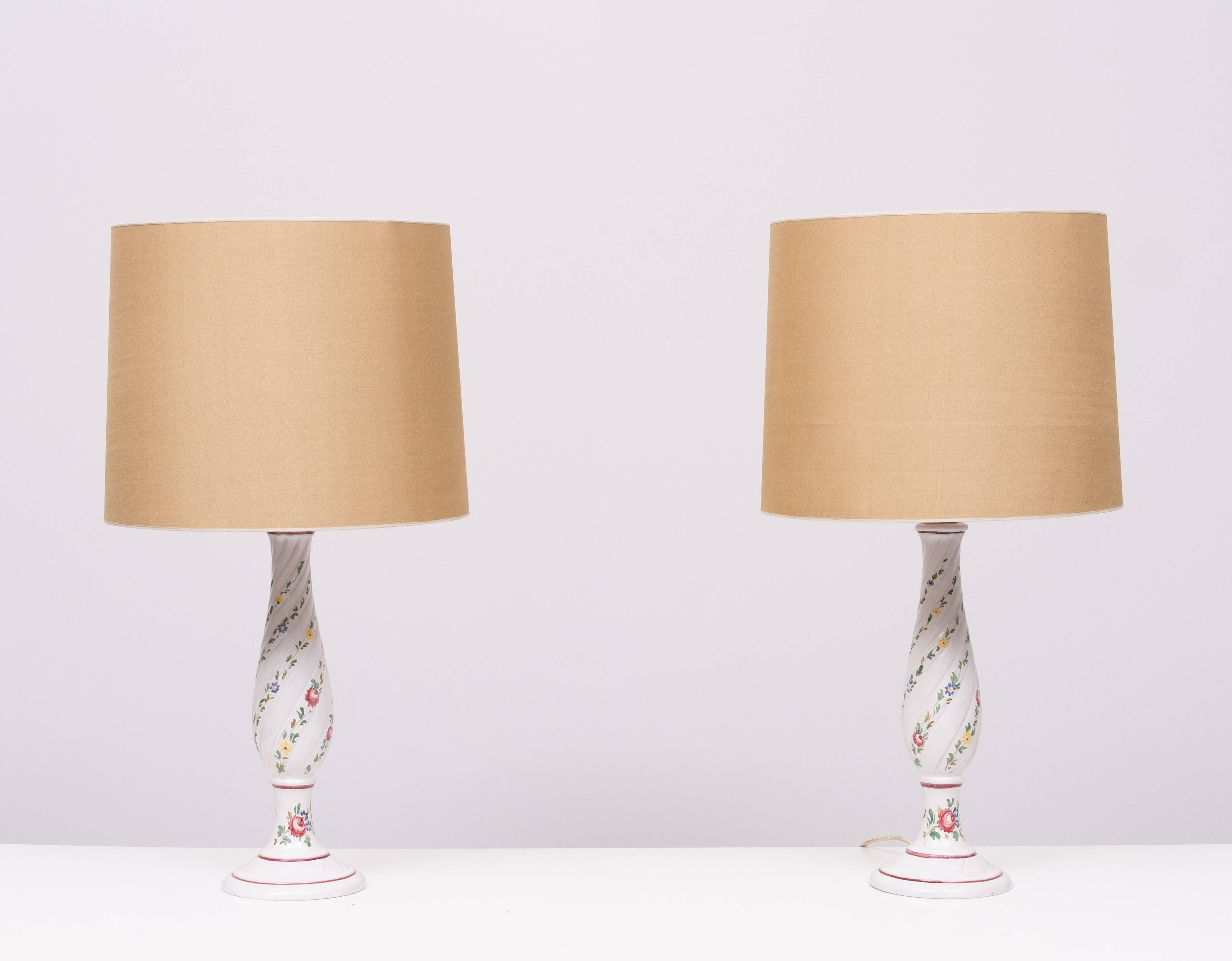 Capodimonte Ceramic Italian table lamps 1960s