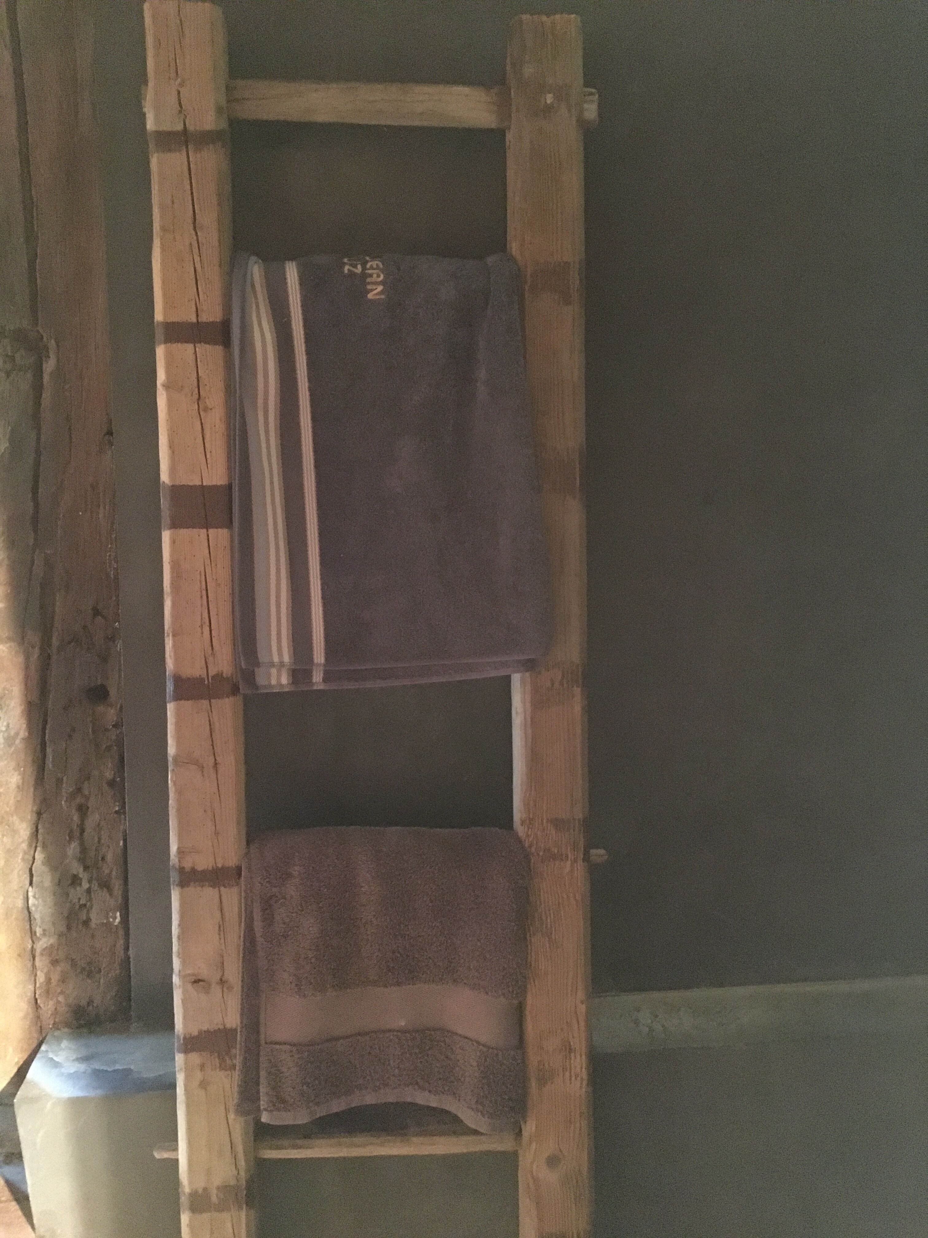 Raw wood farm ladder