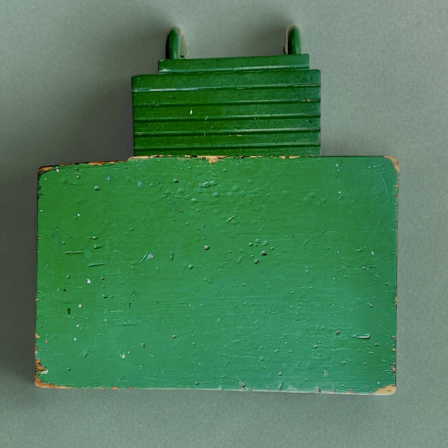 Vintage stepladder in green painted wood and steel