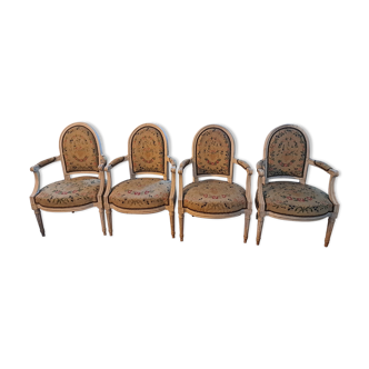 4 fauteuils d'époque Louis XVI estampillés