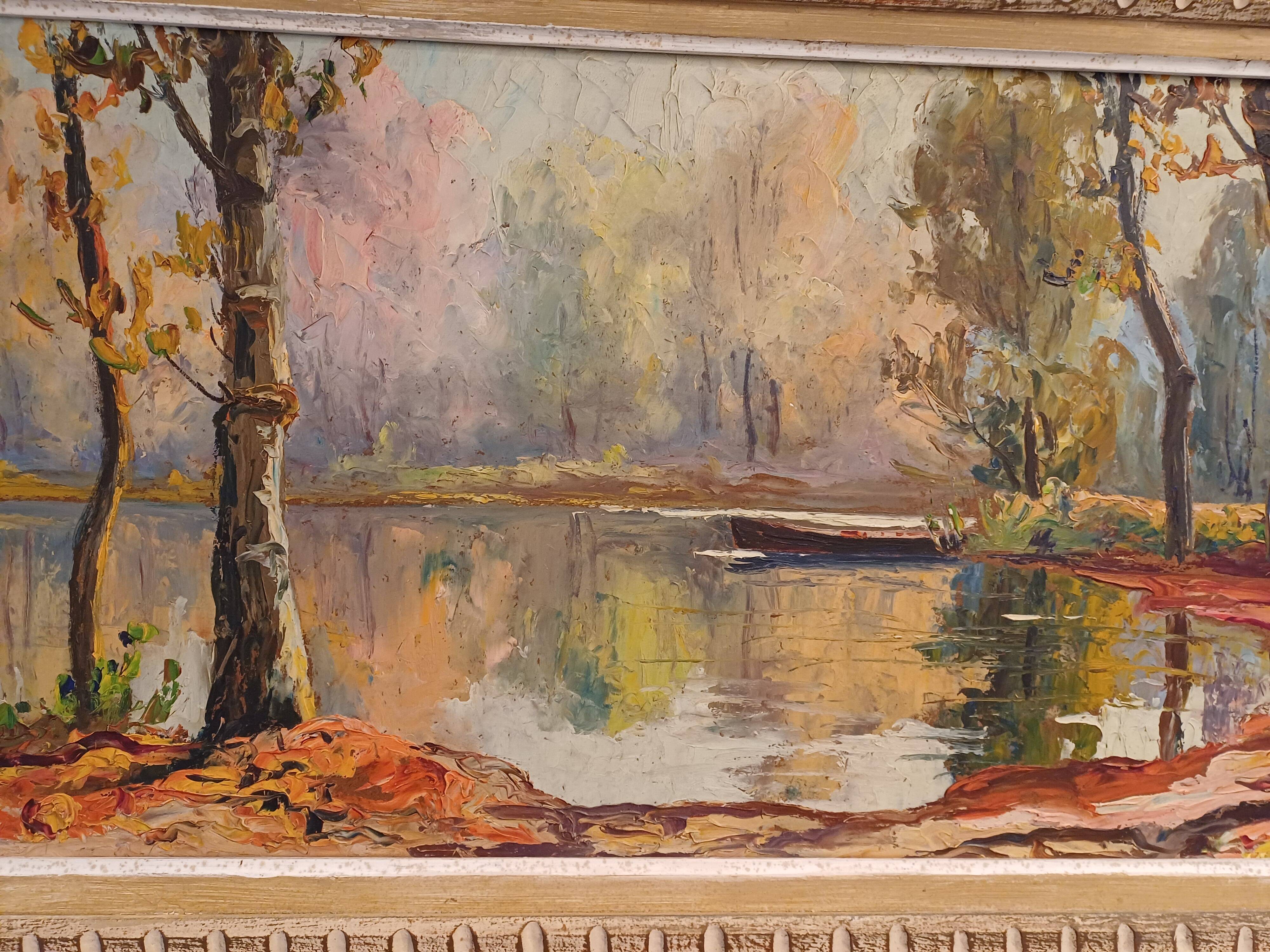 Pond in autumn at Vizille by Paul Jouvet